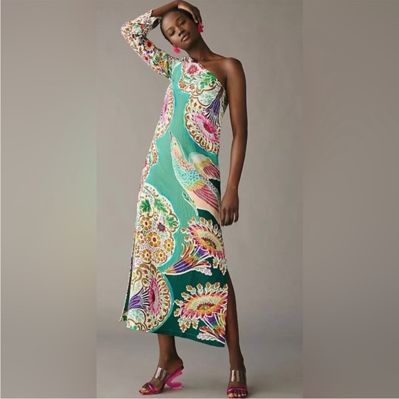 Anthropologie Dresses & Skirts - By Anthropologie One Shoulder Printed Shift Dress Maxi